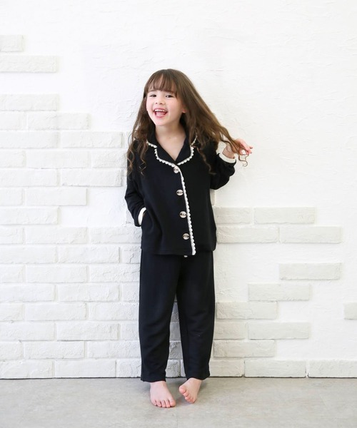 Rora（ローラ）の「ゆめ パジャマ 上下セット（ルームウェア/パジャマ・キッズ・ピンク/ブラック・S/M/L）」の7枚目の写真