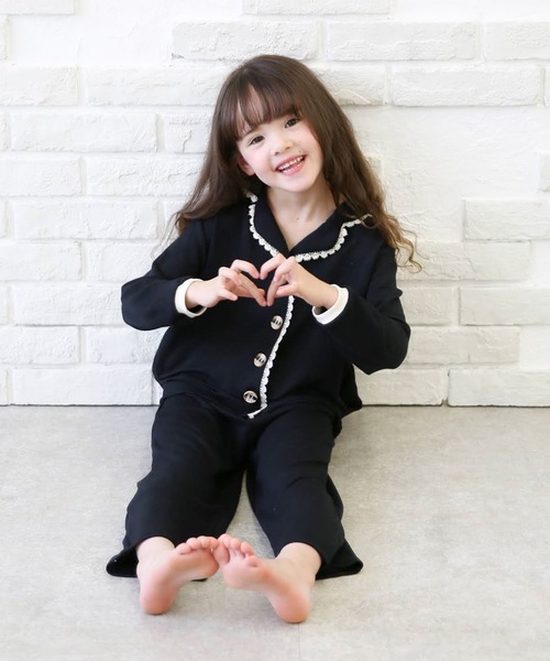 Rora（ローラ）の「ゆめ パジャマ 上下セット（ルームウェア/パジャマ・キッズ・ピンク/ブラック・S/M/L）」の6枚目の写真