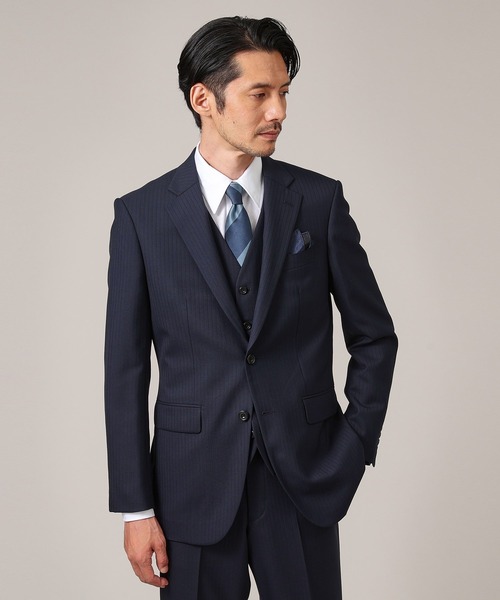 新品未使用 タケオキクチ セットアップスーツ ネイビー ストライプ XLサイズ セール】シャドーオルタネート ストライプ スーツ（スーツセット