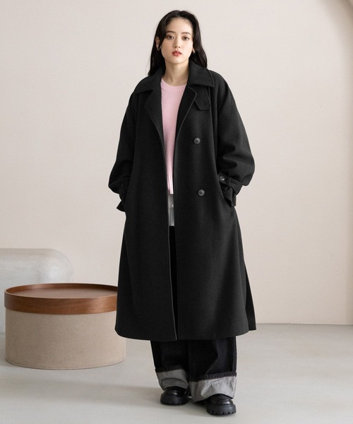 セール】＜WOOLLYTEC/ウーリーテック＞2WAYスタンドカラーコート