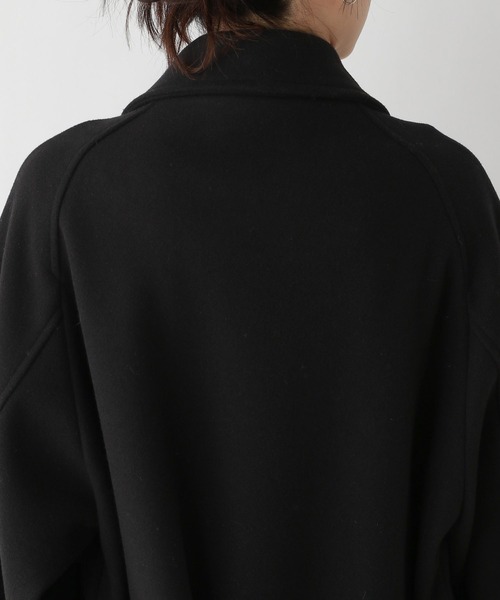 RAGEBLUE（レイジブルー）の「＜WOOLLYTEC/ウーリーテック＞2WAYスタンドカラーコート（ステンカラーコート・レディース・ブラック/グレー/サンドベージュ/ブラウン・FREE/MEDIUM/LARGE）」の7枚目の写真