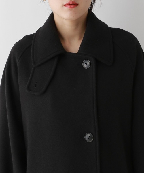 RAGEBLUE（レイジブルー）の「＜WOOLLYTEC/ウーリーテック＞2WAYスタンドカラーコート（ステンカラーコート・レディース・ブラック/グレー/サンドベージュ/ブラウン・FREE/MEDIUM/LARGE）」の9枚目の写真