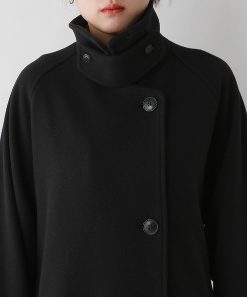 RAGEBLUE（レイジブルー）の「＜WOOLLYTEC/ウーリーテック＞2WAYスタンドカラーコート（ステンカラーコート・レディース・ブラック/グレー/サンドベージュ/ブラウン・FREE/MEDIUM/LARGE）」の10枚目の写真