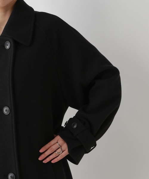 RAGEBLUE（レイジブルー）の「＜WOOLLYTEC/ウーリーテック＞2WAYスタンドカラーコート（ステンカラーコート・レディース・ブラック/グレー/サンドベージュ/ブラウン・FREE/MEDIUM/LARGE）」の11枚目の写真