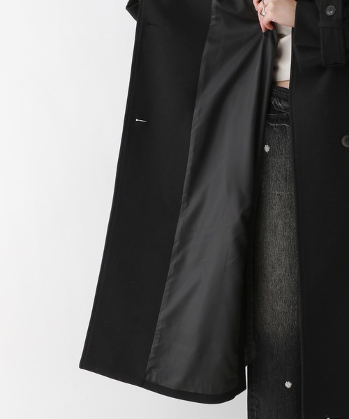 RAGEBLUE（レイジブルー）の「＜WOOLLYTEC/ウーリーテック＞2WAYスタンドカラーコート（ステンカラーコート・レディース・ブラック/グレー/サンドベージュ/ブラウン・FREE/MEDIUM/LARGE）」の15枚目の写真
