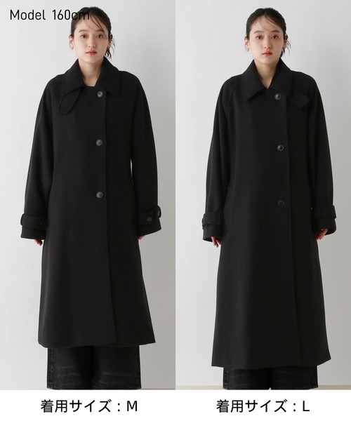 RAGEBLUE（レイジブルー）の「＜WOOLLYTEC/ウーリーテック＞2WAYスタンドカラーコート（ステンカラーコート・レディース・ブラック/グレー/サンドベージュ/ブラウン・FREE/MEDIUM/LARGE）」の21枚目の写真