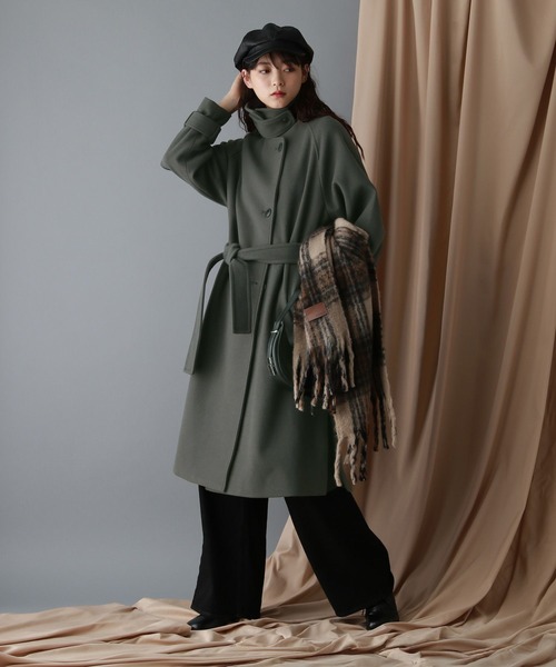 新品！Raeyコート セール】＜WOOLLYTEC/ウーリーテック＞2WAYスタンドカラーコート