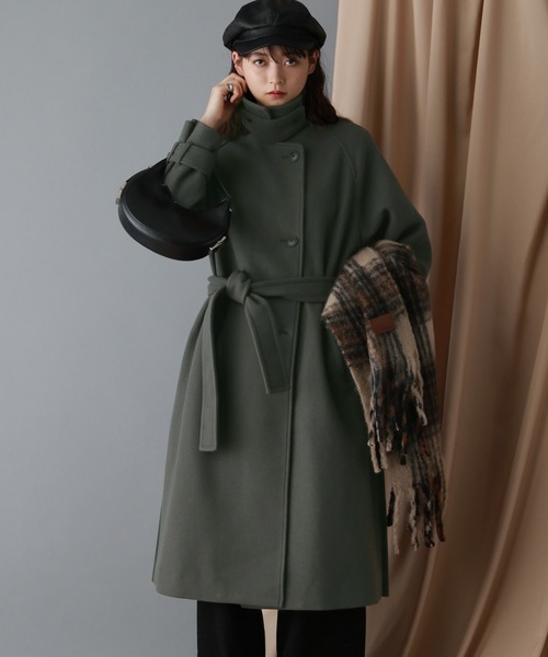 セール】＜WOOLLYTEC/ウーリーテック＞2WAYスタンドカラーコート