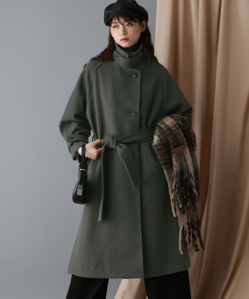 セール】＜WOOLLYTEC/ウーリーテック＞2WAYスタンドカラーコート