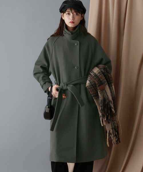セール】＜WOOLLYTEC/ウーリーテック＞2WAYスタンドカラーコート