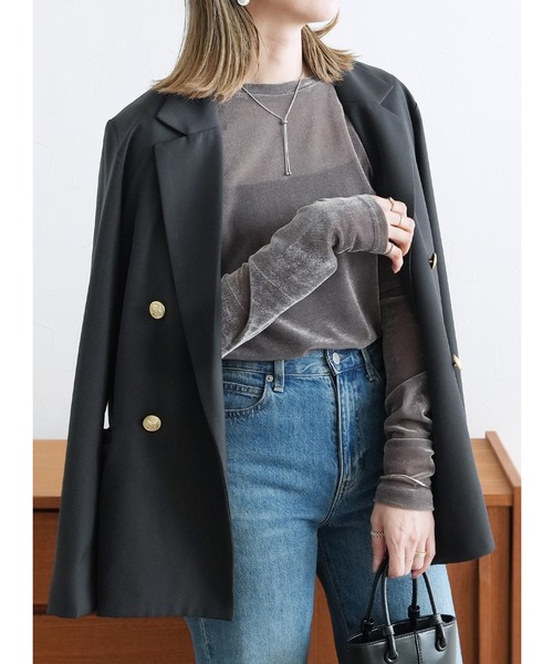 reca（レカ）の「シアーベロアトップス（Tシャツ/カットソー・レディース・グレー/オリーブ/モカ・M）」の3枚目の写真