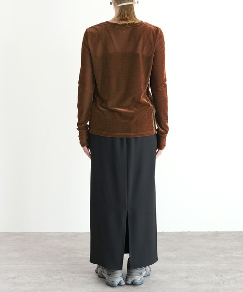 reca（レカ）の「シアーベロアトップス（Tシャツ/カットソー・レディース・グレー/オリーブ/モカ・M）」の6枚目の写真
