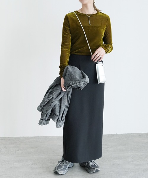 reca（レカ）の「シアーベロアトップス（Tシャツ/カットソー・レディース・グレー/オリーブ/モカ・M）」の22枚目の写真