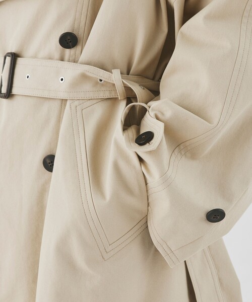 セール】ノンマーセライズドコットンギャバジン ボリュームトレンチ