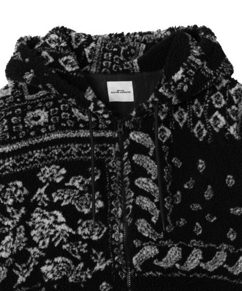 WEGO（ウィゴー）の「WEGO/ボアパターンフードブルゾン（ブルゾン・メンズ・ブラック/ホワイト・MEDIUM/LARGE）」の16枚目の写真