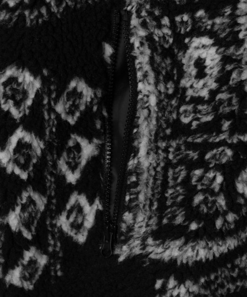 WEGO（ウィゴー）の「WEGO/ボアパターンフードブルゾン（ブルゾン・メンズ・ブラック/ホワイト・MEDIUM/LARGE）」の19枚目の写真