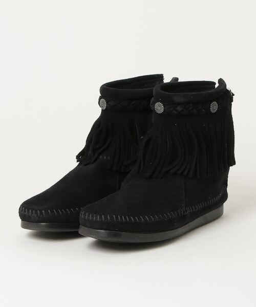 Minnetonka（ミネトンカ）の「■MINNETONKA■ハイ トップ バック ジッパー HI TOP BACK ZIP BOOTS（ブーツ・レディース・グレー/ブラック・5.5/6）」の2枚目の写真