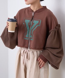 etsinta | 【etsinta/エシンタ】リメイクボリュームスリーブZIPスウェットカーディガン(カーディガン/ボレロ)