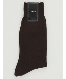 TAKA-Q（タカキュー）の「タカキュー 抗菌防臭 レンガ柄クルーソックス（ソックス/靴下・メンズ）」