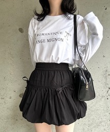リボン英字ロングTシャツ