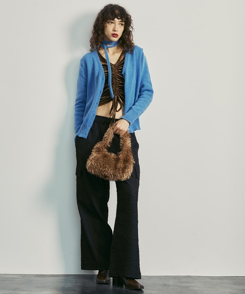 uyu.(ウユ)の「フクレジャガードカーゴパンツ(カーゴパンツ・レディース・ブラック/ブルー/ベージュ系・FREE)」の9枚目の写真