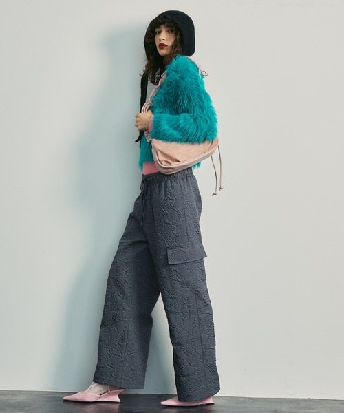 uyu.(ウユ)の「フクレジャガードカーゴパンツ(カーゴパンツ・レディース・ブラック/ブルー/ベージュ系・FREE)」の14枚目の写真