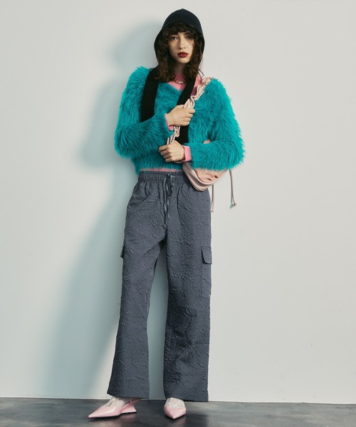 uyu.(ウユ)の「フクレジャガードカーゴパンツ(カーゴパンツ・レディース・ブラック/ブルー/ベージュ系・FREE)」の10枚目の写真