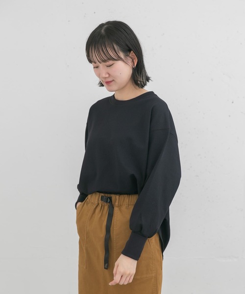 EKAL(エカル)の「AIR FLEX サーマル カットソー(Tシャツ/カットソー・レディース・ブラック/ホワイト/イエロー・ONE)」の4枚目の写真
