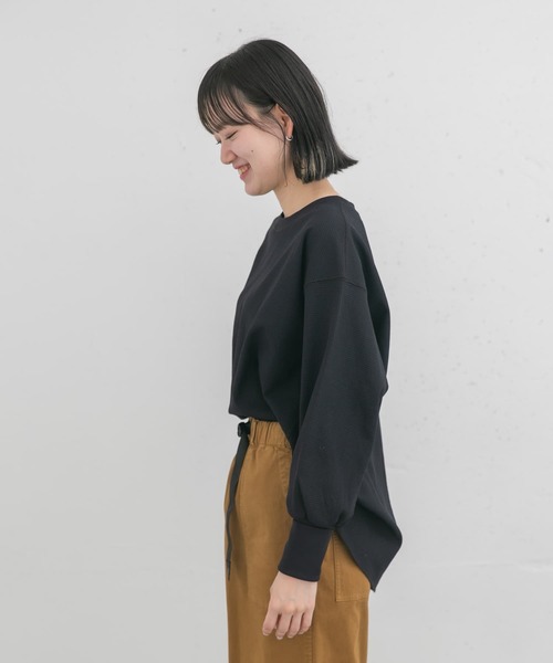 EKAL(エカル)の「AIR FLEX サーマル カットソー(Tシャツ/カットソー・レディース・ブラック/ホワイト/イエロー・ONE)」の5枚目の写真