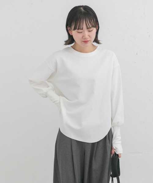 EKAL(エカル)の「AIR FLEX サーマル カットソー(Tシャツ/カットソー・レディース・ブラック/ホワイト/イエロー・ONE)」の8枚目の写真