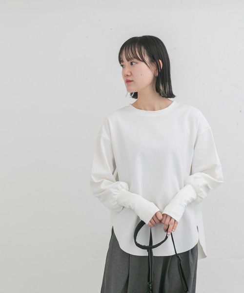 EKAL(エカル)の「AIR FLEX サーマル カットソー(Tシャツ/カットソー・レディース・ブラック/ホワイト/イエロー・ONE)」の9枚目の写真