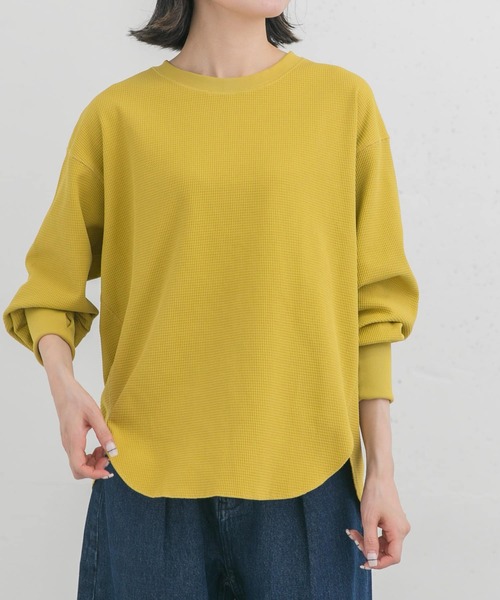EKAL(エカル)の「AIR FLEX サーマル カットソー(Tシャツ/カットソー・レディース・ブラック/ホワイト/イエロー・ONE)」の12枚目の写真