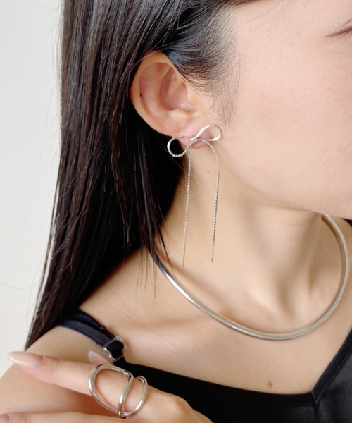ciite' surgical stainless(シーテサージカルステンレス)の「【 金属アレルギー対応 】 チェーンリボンピアス サージカルステンレス (両耳用)(ピアス(両耳用)・レディース・シルバー/ゴールド・FREE)」の20枚目の写真