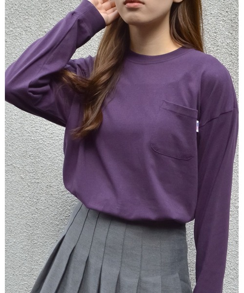 spiritoso(スピリトーゾ)の「USAコットン ロンT(Tシャツ/カットソー・レディース・ベージュ/パープル/ブルー系/ブラック/カーキ・FREE)」の5枚目の写真