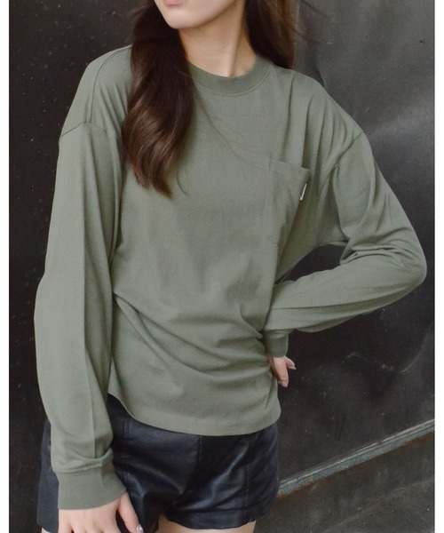 spiritoso(スピリトーゾ)の「USAコットン ロンT(Tシャツ/カットソー・レディース・ベージュ/パープル/ブルー系/ブラック/カーキ・FREE)」の4枚目の写真