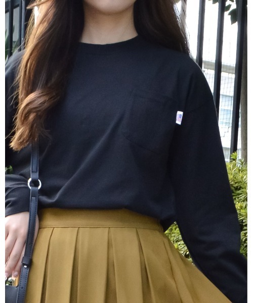 spiritoso(スピリトーゾ)の「USAコットン ロンT(Tシャツ/カットソー・レディース・ベージュ/パープル/ブルー系/ブラック/カーキ・FREE)」の2枚目の写真