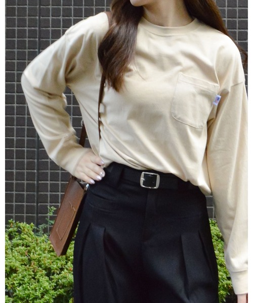 spiritoso(スピリトーゾ)の「USAコットン ロンT(Tシャツ/カットソー・レディース・ベージュ/パープル/ブルー系/ブラック/カーキ・FREE)」の12枚目の写真