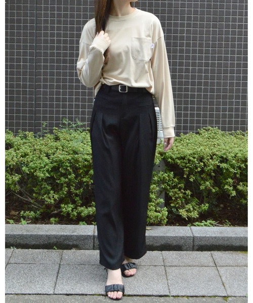 spiritoso(スピリトーゾ)の「USAコットン ロンT(Tシャツ/カットソー・レディース・ベージュ/パープル/ブルー系/ブラック/カーキ・FREE)」の15枚目の写真