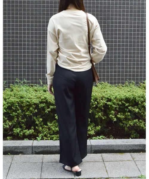 spiritoso(スピリトーゾ)の「USAコットン ロンT(Tシャツ/カットソー・レディース・ベージュ/パープル/ブルー系/ブラック/カーキ・FREE)」の17枚目の写真