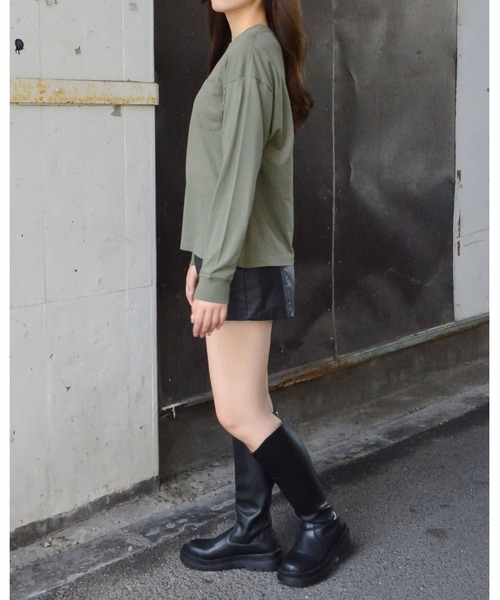 spiritoso(スピリトーゾ)の「USAコットン ロンT(Tシャツ/カットソー・レディース・ベージュ/パープル/ブルー系/ブラック/カーキ・FREE)」の22枚目の写真