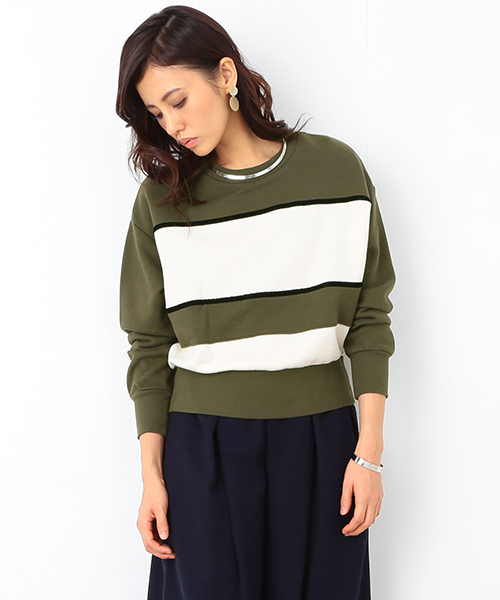 B:MING by BEAMS（ビーミングバイビームス）の「ビーミング by ビームス / 配色裏毛プルオーバー（スウェット・レディース・ブラック/ケリー・ONE SIZE）」の13枚目の写真