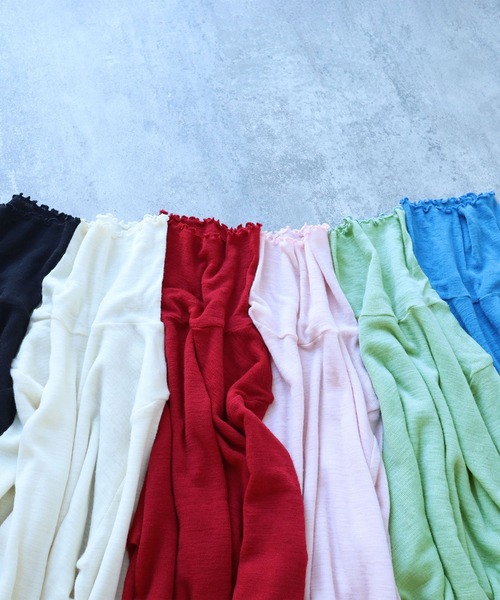 bulle de savon（ビュルデサボン）の「1/48 wool 製品染め タートルプルオーバー（Tシャツ/カットソー・レディース・レッド/アイボリー/ブラック/ブルー/ピンク/ミント・FREE）」の2枚目の写真