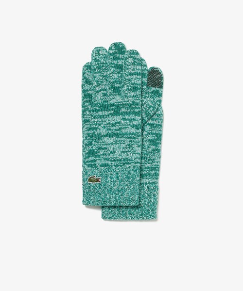 LACOSTE（ラコステ）の「メランジェニットグローブ タッチパネル対応（手袋・メンズ・カーキ/グレー/グリーン・FREE）」の4枚目の写真