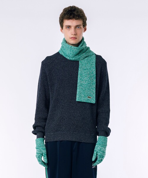 LACOSTE（ラコステ）の「メランジェニットグローブ タッチパネル対応（手袋・メンズ・カーキ/グレー/グリーン・FREE）」の7枚目の写真