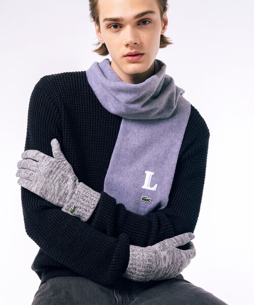 LACOSTE（ラコステ）の「メランジェニットグローブ タッチパネル対応（手袋・メンズ・カーキ/グレー/グリーン・FREE）」の8枚目の写真