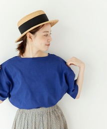 PAR ICI | カヴェール天竺 ボートネック無地Tシャツ(Tシャツ/カットソー)