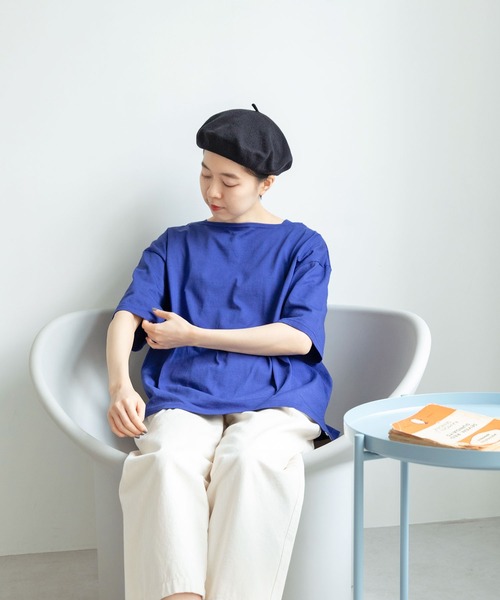 PAR ICI（パーリッシィ）の「カヴェール天竺 ボートネック無地Tシャツ（Tシャツ/カットソー・レディース・ブルー/アイボリー・FREE）」の17枚目の写真