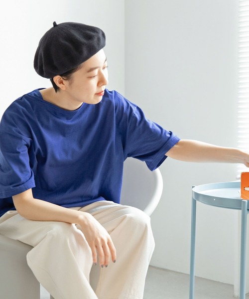 PAR ICI（パーリッシィ）の「カヴェール天竺 ボートネック無地Tシャツ（Tシャツ/カットソー・レディース・ブルー/アイボリー・FREE）」の12枚目の写真