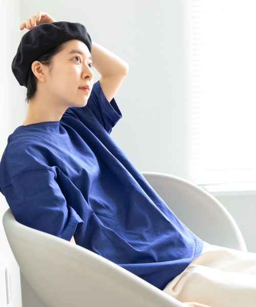 PAR ICI（パーリッシィ）の「カヴェール天竺 ボートネック無地Tシャツ（Tシャツ/カットソー・レディース・ブルー/アイボリー・FREE）」の13枚目の写真