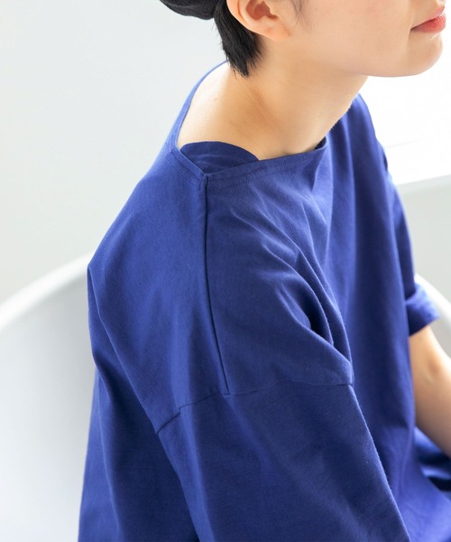PAR ICI（パーリッシィ）の「カヴェール天竺 ボートネック無地Tシャツ（Tシャツ/カットソー・レディース・ブルー/アイボリー・FREE）」の15枚目の写真